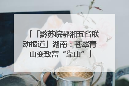 「黔苏皖鄂湘五省联动报道」湖南：苍翠青山变致富“靠山”