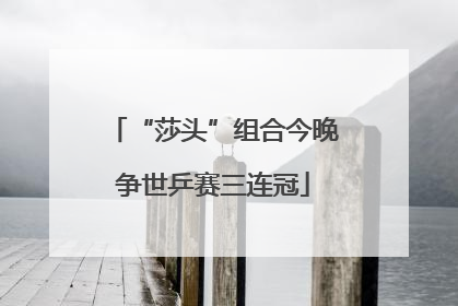 “莎头”组合今晚争世乒赛三连冠