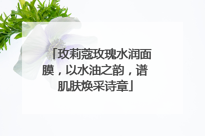 玫莉蔻玫瑰水润面膜，以水油之韵，谱肌肤焕采诗章
