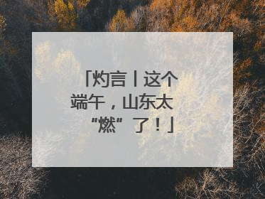 灼言丨这个端午，山东太“燃”了！