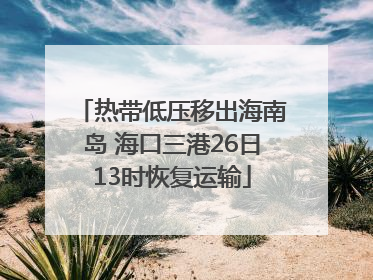热带低压移出海南岛 海口三港26日13时恢复运输
