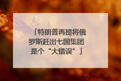 特朗普再提将俄罗斯赶出七国集团是个“大错误”