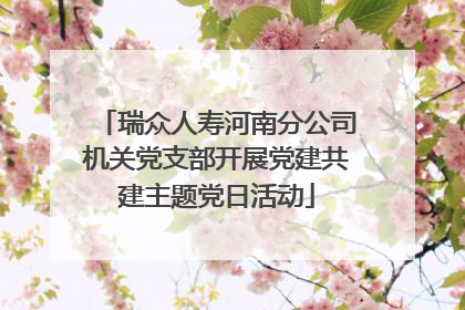 瑞众人寿河南分公司机关党支部开展党建共建主题党日活动