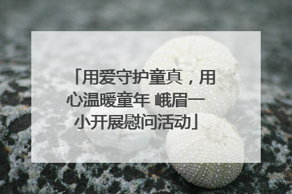 用爱守护童真，用心温暖童年 峨眉一小开展慰问活动