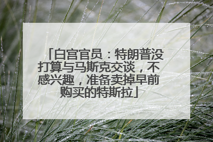白宫官员：特朗普没打算与马斯克交谈，不感兴趣，准备卖掉早前购买的特斯拉