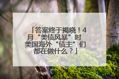 答案终于揭晓！4月“美债风暴”时 美国海外“债主”们都在做什么？