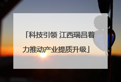 科技引领 江西瑞昌着力推动产业提质升级