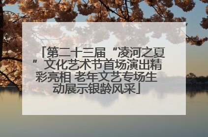 第二十三届“凌河之夏”文化艺术节首场演出精彩亮相 老年文艺专场生动展示银龄风采