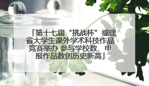 第十七届“挑战杯”福建省大学生课外学术科技作品竞赛举办 参与学校数、申报作品数创历史新高