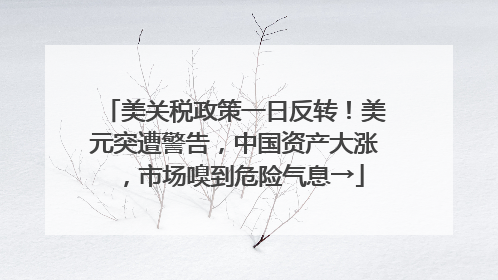 美关税政策一日反转！美元突遭警告，中国资产大涨，市场嗅到危险气息→