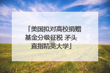 美国拟对高校捐赠基金分级征税 矛头直指精英大学