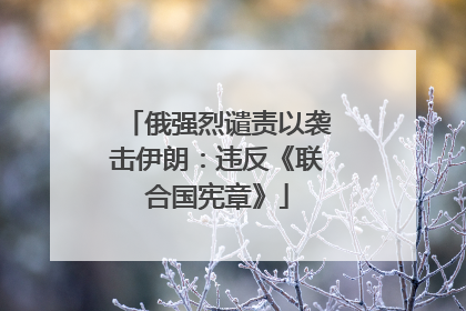 俄强烈谴责以袭击伊朗：违反《联合国宪章》