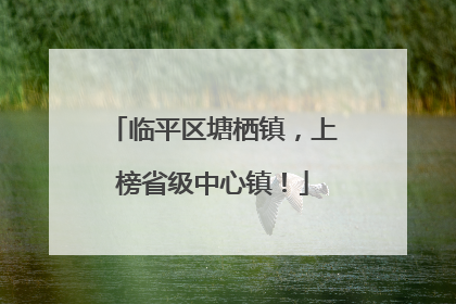 临平区塘栖镇，上榜省级中心镇！