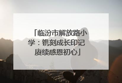 临汾市解放路小学：镌刻成长印记 赓续感恩初心