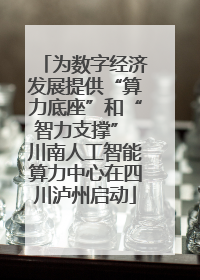 为数字经济发展提供“算力底座”和“智力支撑” 川南人工智能算力中心在四川泸州启动