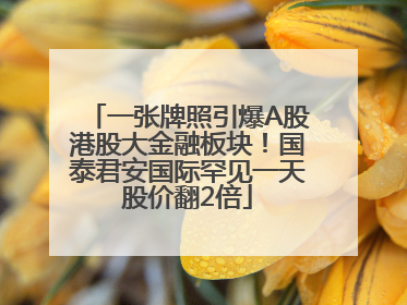 一张牌照引爆A股港股大金融板块！国泰君安国际罕见一天股价翻2倍