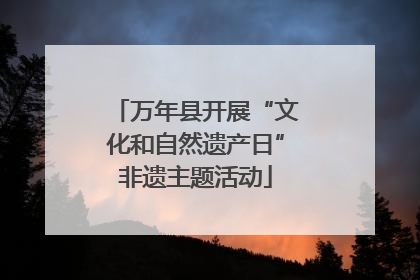 万年县开展“文化和自然遗产日”非遗主题活动