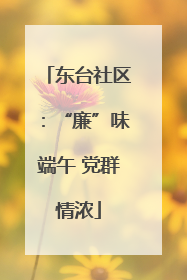 东台社区：“廉”味端午 党群情浓