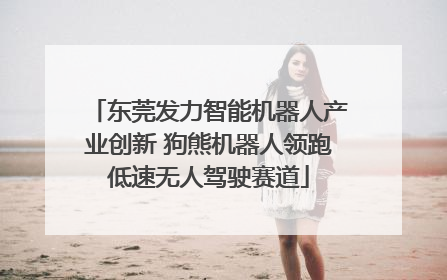 东莞发力智能机器人产业创新 狗熊机器人领跑低速无人驾驶赛道