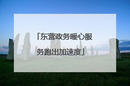 东营政务暖心服务跑出加速度