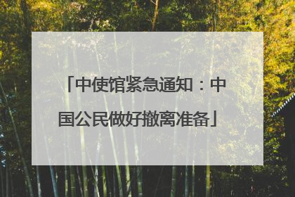 中使馆紧急通知：中国公民做好撤离准备