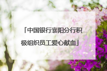 中国银行襄阳分行积极组织员工爱心献血