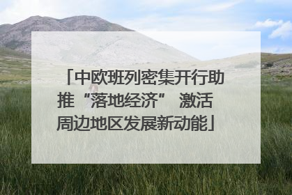 中欧班列密集开行助推“落地经济” 激活周边地区发展新动能