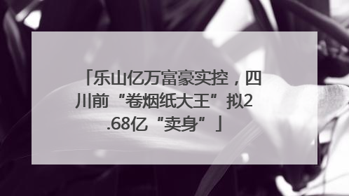 乐山亿万富豪实控，四川前“卷烟纸大王”拟2.68亿“卖身”