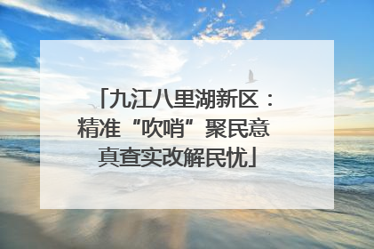九江八里湖新区：精准“吹哨”聚民意 真查实改解民忧