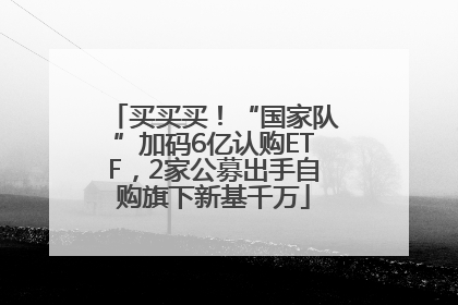 买买买！“国家队”加码6亿认购ETF，2家公募出手自购旗下新基千万