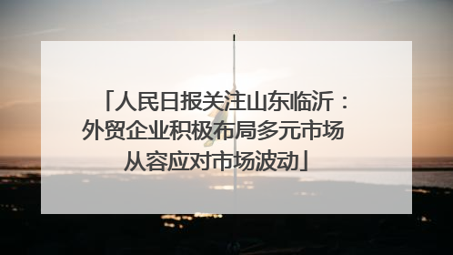 人民日报关注山东临沂：外贸企业积极布局多元市场 从容应对市场波动