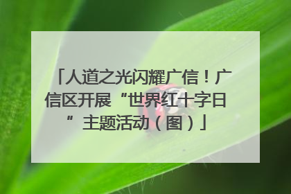人道之光闪耀广信！广信区开展“世界红十字日”主题活动（图）