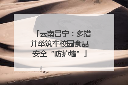 云南昌宁：多措并举筑牢校园食品安全“防护墙”