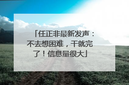 任正非最新发声：不去想困难，干就完了！信息量很大