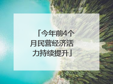 今年前4个月民营经济活力持续提升