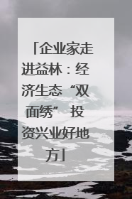 企业家走进益林：经济生态“双面绣” 投资兴业好地方