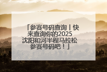 参赛号码查询丨快来查询你的2025沈阳和河半程马拉松参赛号码吧！