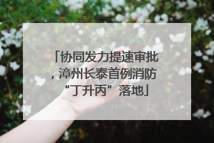 协同发力提速审批，漳州长泰首例消防“丁升丙”落地