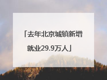 去年北京城镇新增就业29.9万人