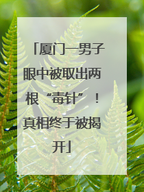 厦门一男子眼中被取出两根“毒针”！真相终于被揭开