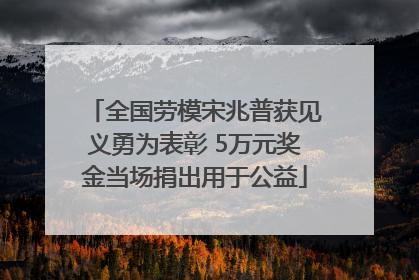 全国劳模宋兆普获见义勇为表彰 5万元奖金当场捐出用于公益