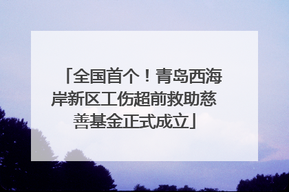 全国首个！青岛西海岸新区工伤超前救助慈善基金正式成立