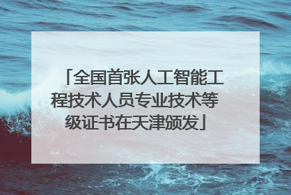 全国首张人工智能工程技术人员专业技术等级证书在天津颁发