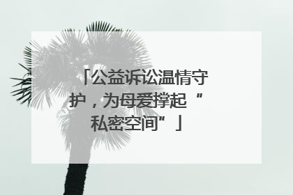 公益诉讼温情守护，为母爱撑起“私密空间”