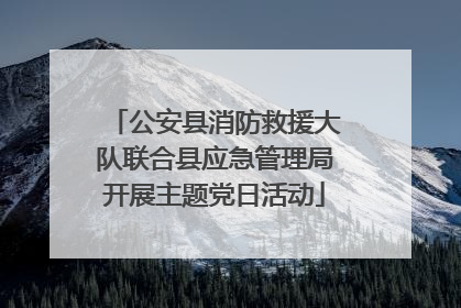 公安县消防救援大队联合县应急管理局开展主题党日活动