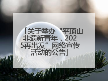 关于举办“平顶山非遗新青年，2025再出发”网络宣传活动的公告