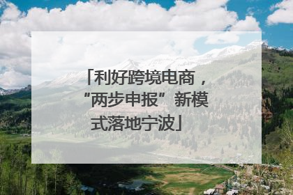 利好跨境电商，“两步申报”新模式落地宁波