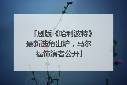 剧版《哈利波特》最新选角出炉，马尔福饰演者公开