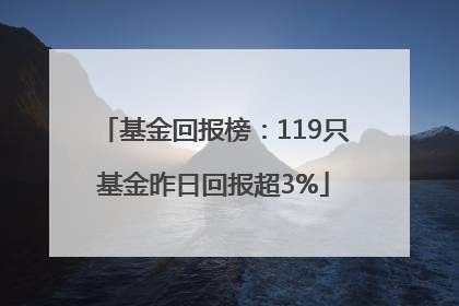 基金回报榜：119只基金昨日回报超3%