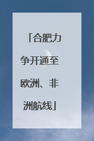 合肥力争开通至欧洲、非洲航线